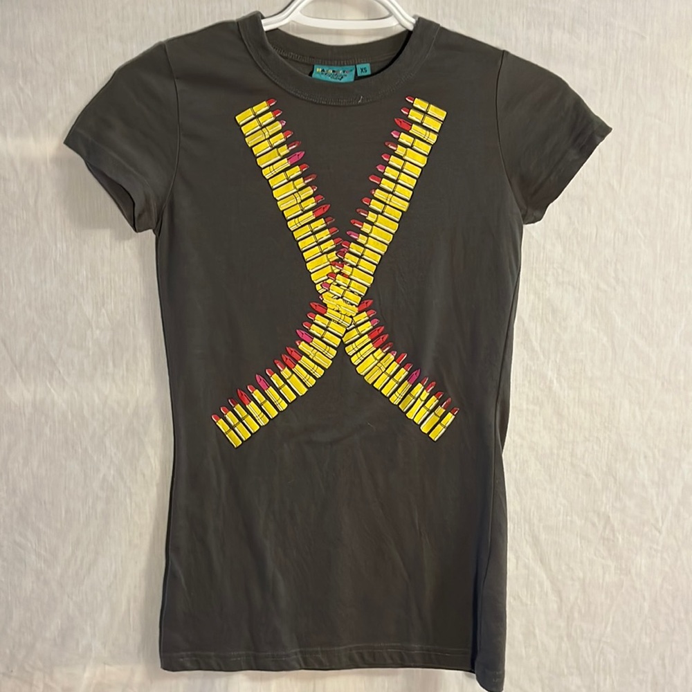 Tshirt ammunition lipsticks size XS (bundle 3 for $15)